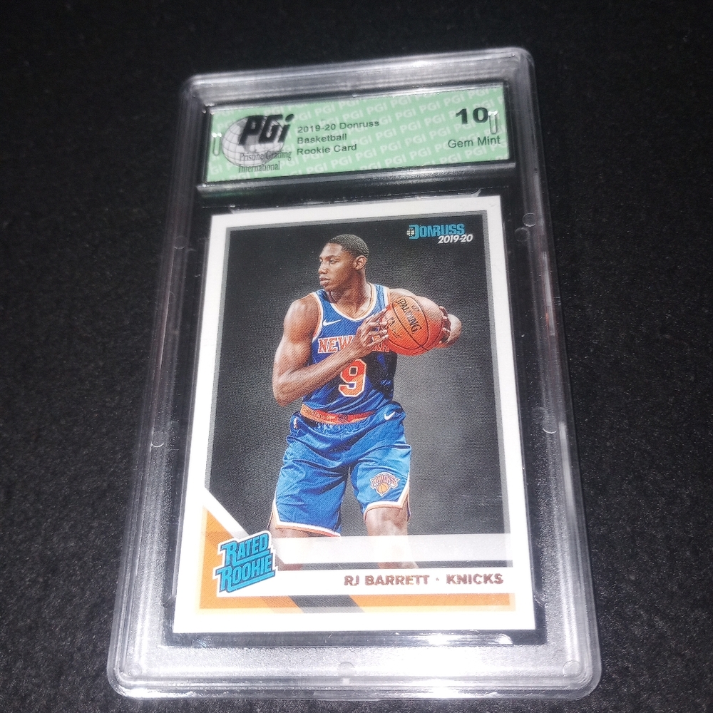 2019-20 Panini Donruss Rated Rookie RJ Barrett Graded PGI Gem Mint 10 Knicks